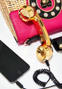 Betsey Johnson Wicker Phone Bag