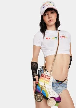 Betsey Johnson Rainbow Roller Derby Crossbody Bag