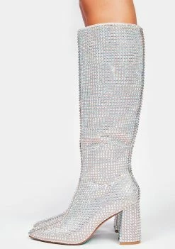 Betsey Johnson Farah Rhinestone Knee High Boots