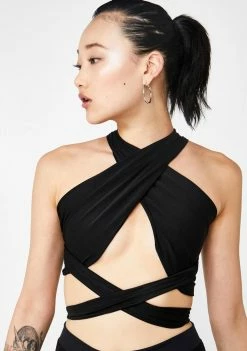 Plugged NYC Strap Wrap Top