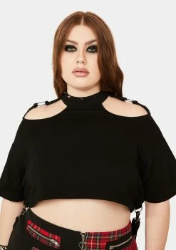 Lost Queen Plus Strappy Crop Top Tops