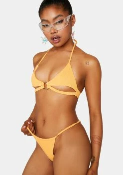 Candy Shop Lingerie Orange Cleo Cut Out Bikini Set Bikini Sets