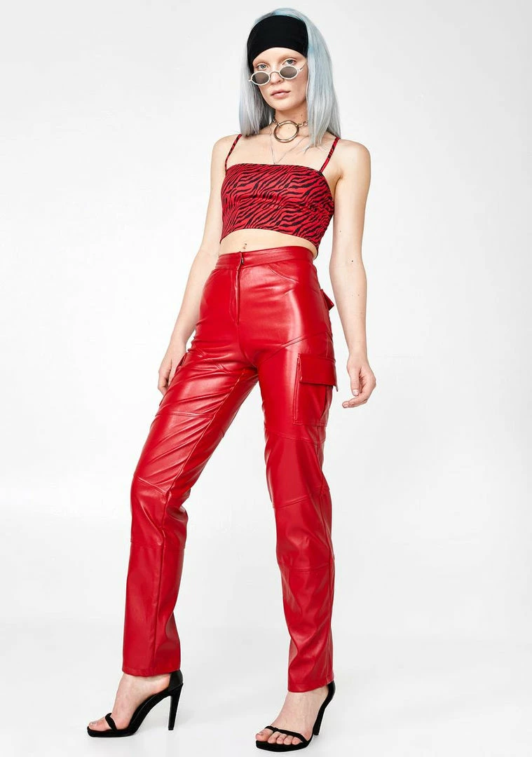 Hot Sale 𧨠Plugged NYC Slit Leather Cargo Pants Bottoms π 2 Plugged NYC Slit Leather Cargo Pants Bottoms