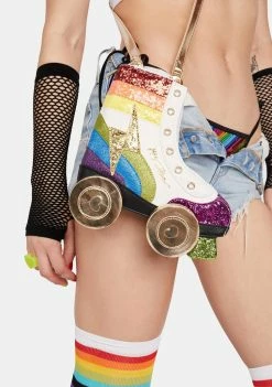 Betsey Johnson Rainbow Roller Derby Crossbody Bag