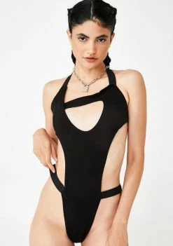Plugged NYC Tops Black Alexa Cut Out Bodysuit