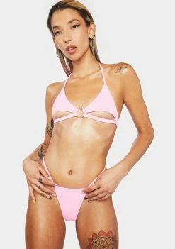 Candy Shop Lingerie Swim Pink Cleo Cut Out Bikini Set