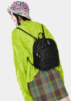 Betsey Johnson Bags & Wallets Pretty Puffer Velvet Leopard Backpack