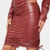 Plugged NYC Red Yem Ruched Skirt