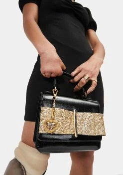 Betsey Johnson Glitter Bow Crossbody Bag