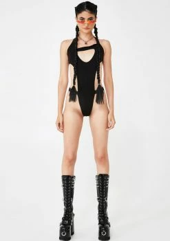 Plugged NYC Tops Black Alexa Cut Out Bodysuit