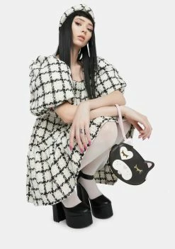 Betsey Johnson Black Kitty Kitsch Zip Wristlet Bags & Wallets