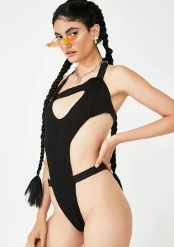 Plugged NYC Tops Black Alexa Cut Out Bodysuit