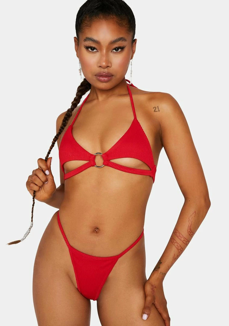 Wholesale ❤️ Candy Shop Lingerie Red Cleo Cut Out 👙 Bikini Set ⭐ 1 Candy Shop Lingerie Red Cleo Cut Out Bikini Set