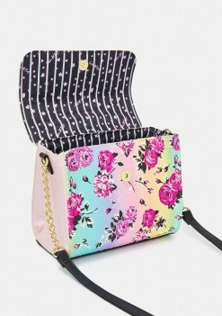 Betsey Johnson Rainbow Rose Crossbody Bag