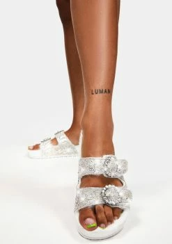 Betsey Johnson Misti Rhinestone Slide Sandals