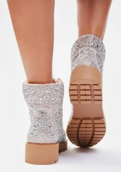 Betsey Johnson Rhinestone Hudson Combat Boots Boots & Booties