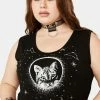 Lost Queen Plus Space Cat Tank Tops