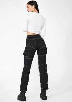 Plugged NYC Bottoms Slit Cargo Pants