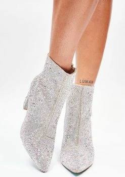 Betsey Johnson Cady Rhinestone Embellished Ankle Boots Boots & Booties