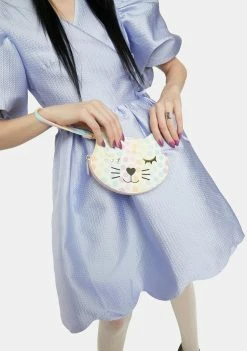 Betsey Johnson Polka Dot Kitty Kitsch Zip Wristlet