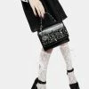 Betsey Johnson Black Stud Up About It Bow Bag
