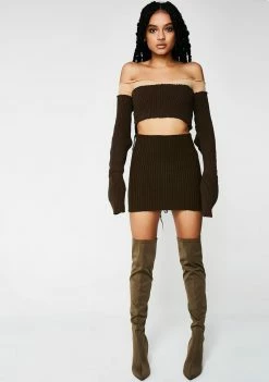 Plugged NYC Shoulderless Crop Top Tops