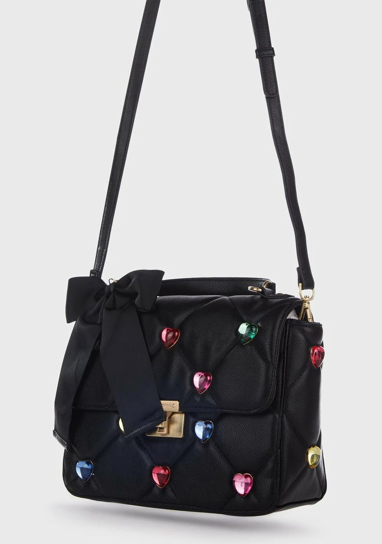 Budget ✔️ Betsey Johnson Black I Want 🍬 Candy Hearts Satchel Bag Bags & Wallets 🎉 1 Betsey Johnson Black I Want Candy Hearts Satchel Bag Bags & Wallets