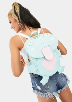 Betsey Johnson Mid Size PVC Frog Kitsch Backpack Bags & Wallets