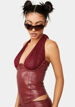 Plugged NYC Red Yem Corset Top