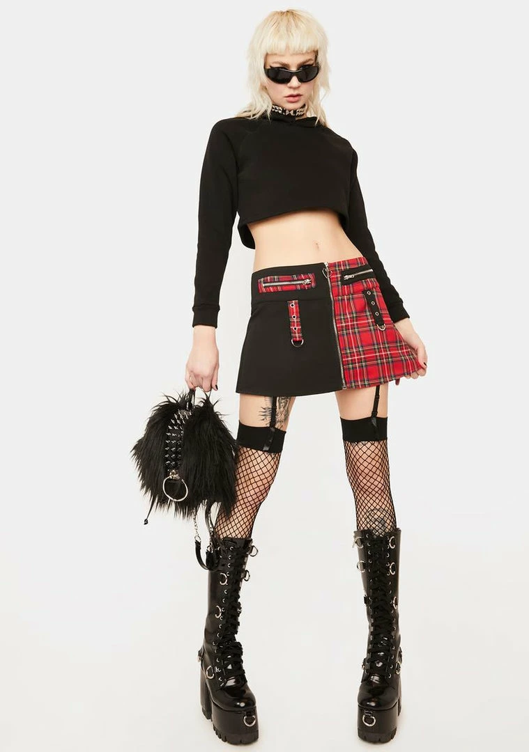 Wholesale ⭐ Lost Queen Plaid 👗 Skirt With Zipper And Pockets Mini 👗 Skirt ✔️ 3 Lost Queen Plaid Skirt With Zipper And Pockets Mini Skirt