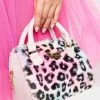 Betsey Johnson Cheetah Fur Harley Mini Barrel Bag