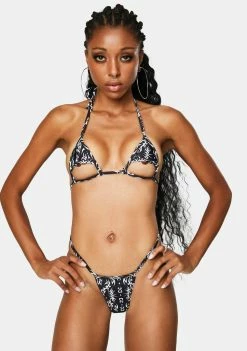 Candy Shop Lingerie Lingerie & Sleepwear Tattoo Print Cut Out Bikini Set