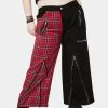 Lost Queen Plus Red Two Tone Plaid Pants Bottoms