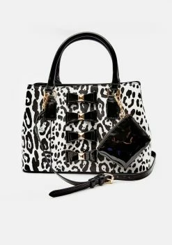 Betsey Johnson Bags & Wallets Snow Leopard Bow Satchel