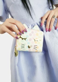 Betsey Johnson Polka Dot Kitty Kitsch Zip Around Wallet Bags & Wallets