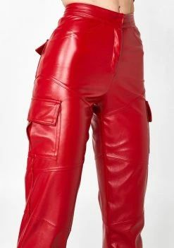 Plugged NYC Slit Leather Cargo Pants Bottoms