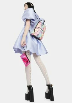 Betsey Johnson Bags & Wallets Pastel Rose Backpack With PVC Wristlet