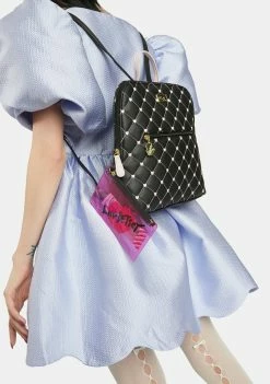 Betsey Johnson Bags & Wallets Quilted Heart Backpack With PVC Wristlet