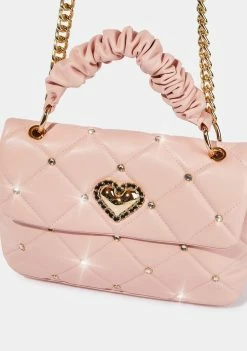 Betsey Johnson Blush Scrunch And Shine Top Handle Bag