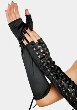 Lost Queen Biker Gloves Backstreet Diva Long Gloves