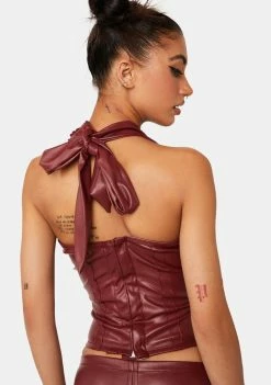 Plugged NYC Red Yem Corset Top