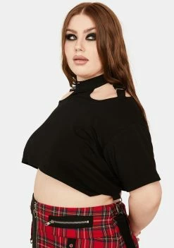 Lost Queen Plus Strappy Crop Top Tops