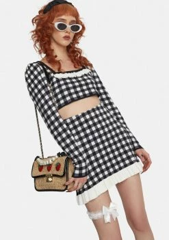 Betsey Johnson Strawberry Fields Straw Crossbody Bag