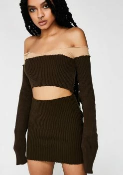 Plugged NYC Shoulderless Crop Top Tops
