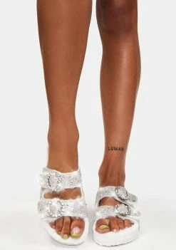 Betsey Johnson Misti Rhinestone Slide Sandals