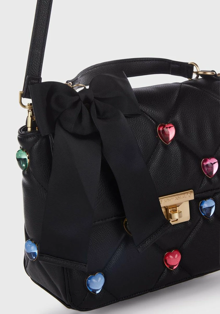 Budget ✔️ Betsey Johnson Black I Want 🍬 Candy Hearts Satchel Bag Bags & Wallets 🎉 2 Betsey Johnson Black I Want Candy Hearts Satchel Bag Bags & Wallets