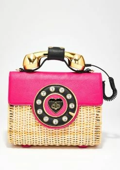 Betsey Johnson Wicker Phone Bag
