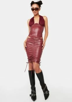 Plugged NYC Red Yem Corset Top