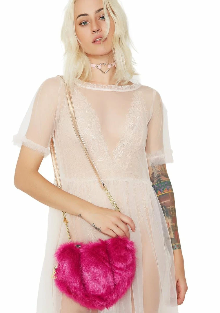 Brand new ๐ Betsey Johnson Fur Your Eyes Only Heart Crossbody Bags & Wallets ๐คฉ 1 Betsey Johnson Fur Your Eyes Only Heart Crossbody Bags & Wallets